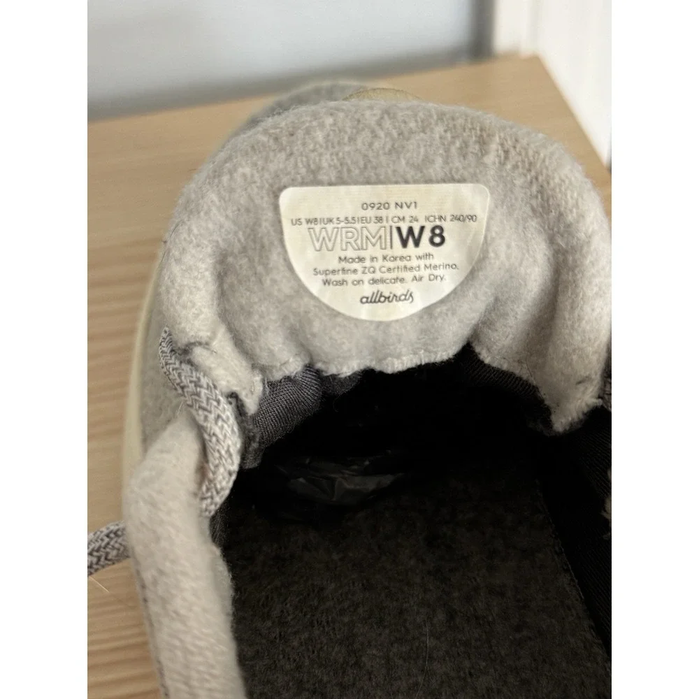 Allbirds Wool Runners Womens 8 Light Gray Casual Walking Running Shoes Sneakers
